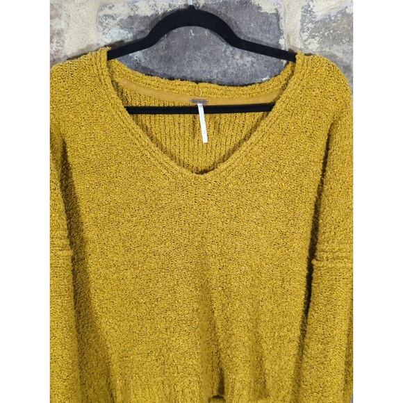 Free People Medium Finders Keepers V Neck Sweater Athens Moss Green Pullover - Picture 3 of 14